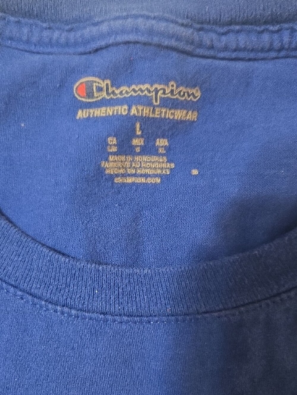 Champion Unisex Royal Blue Logo Short Sleeve Tee - Picture 2 of 4